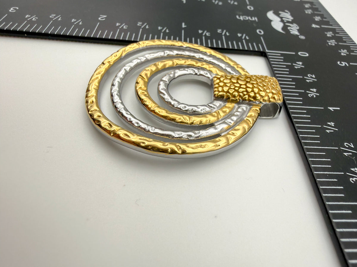 Mixed Metal Stainless Steel Circle Ring DIY Pendant