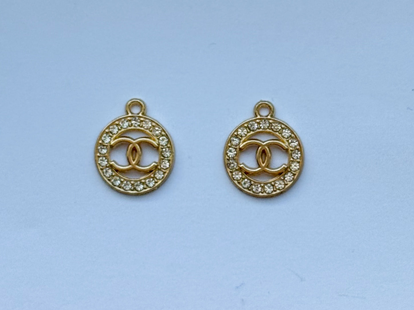 Small Round Gold & Silver CC DIY Metal Charms