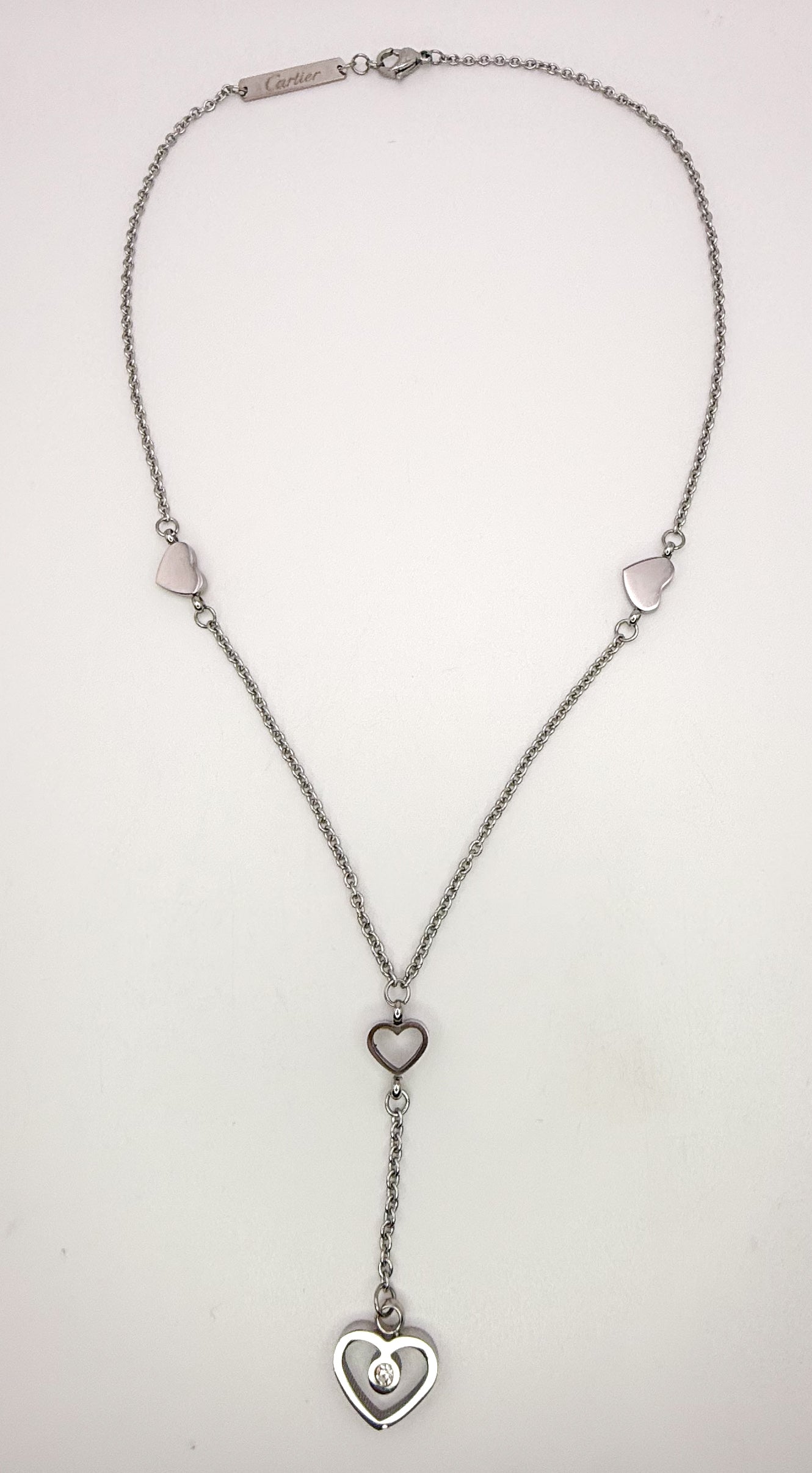 Silver Cartier Designer Heart Necklace