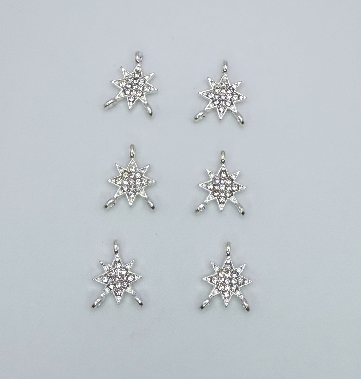 Silver Northern Star Bling 3 Part Connector DIY Charm