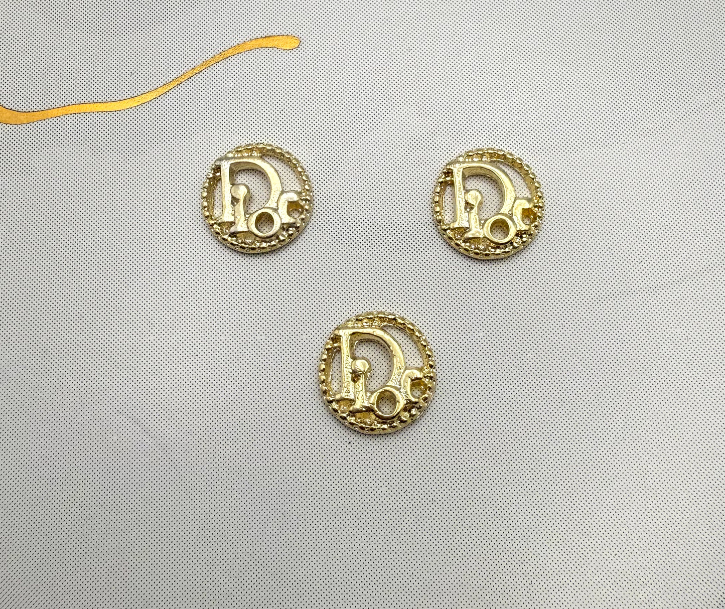 Gold Designer Mini Metal DIY Nail Charm