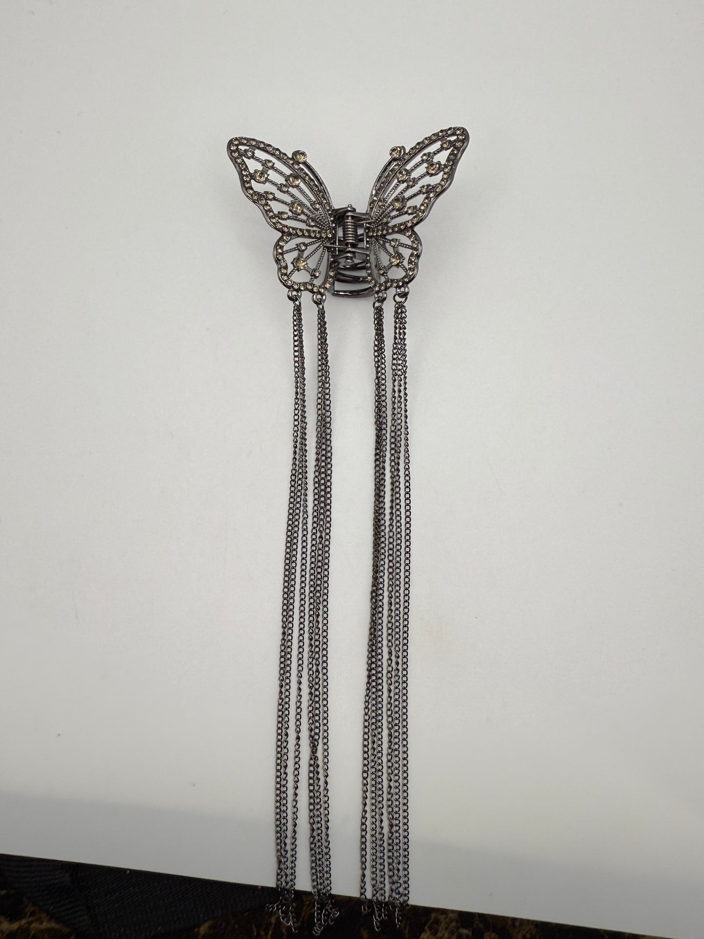 Small Black Butterfly Metal Hair Clip