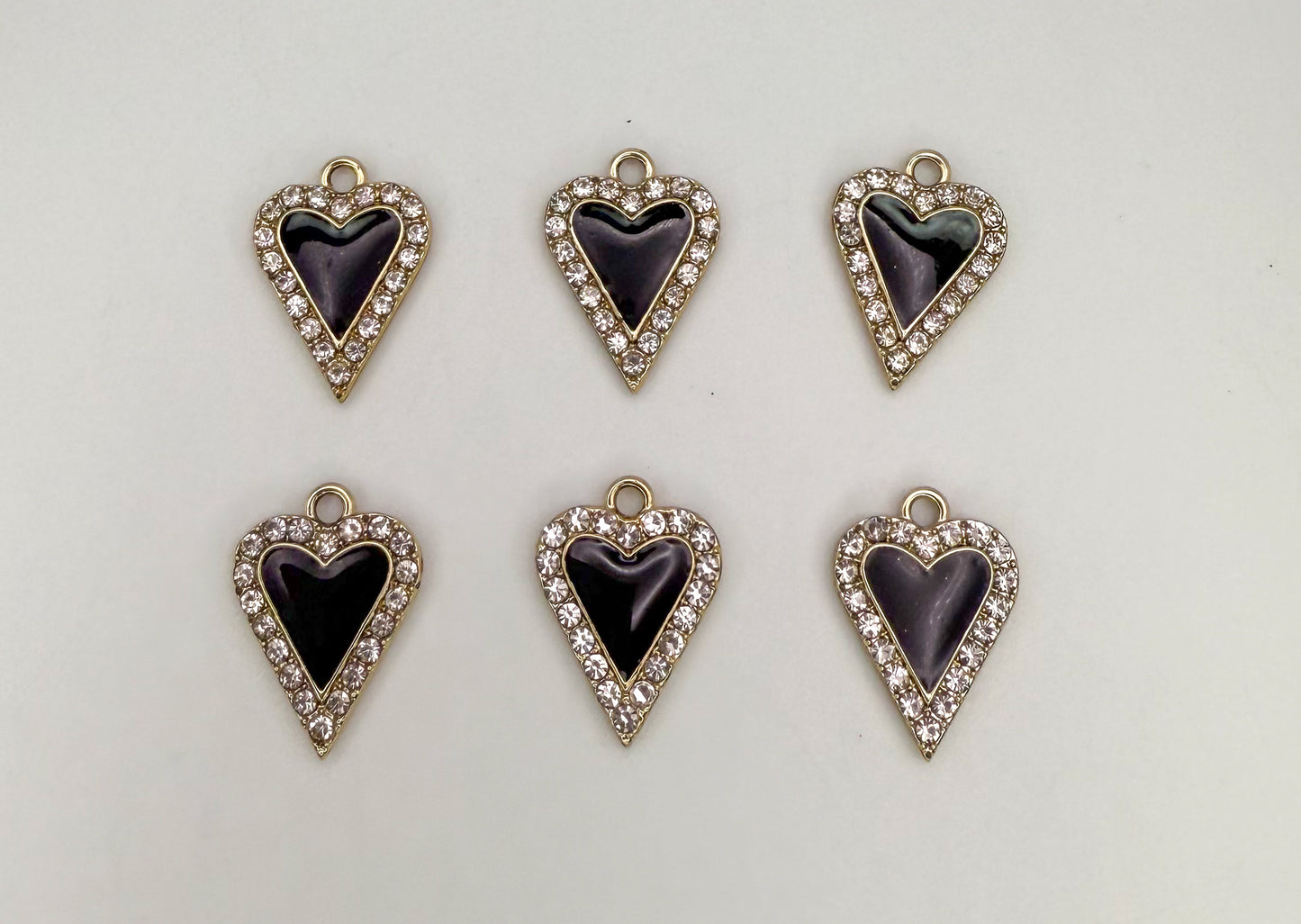 Black & Gold Heart DIY Charms