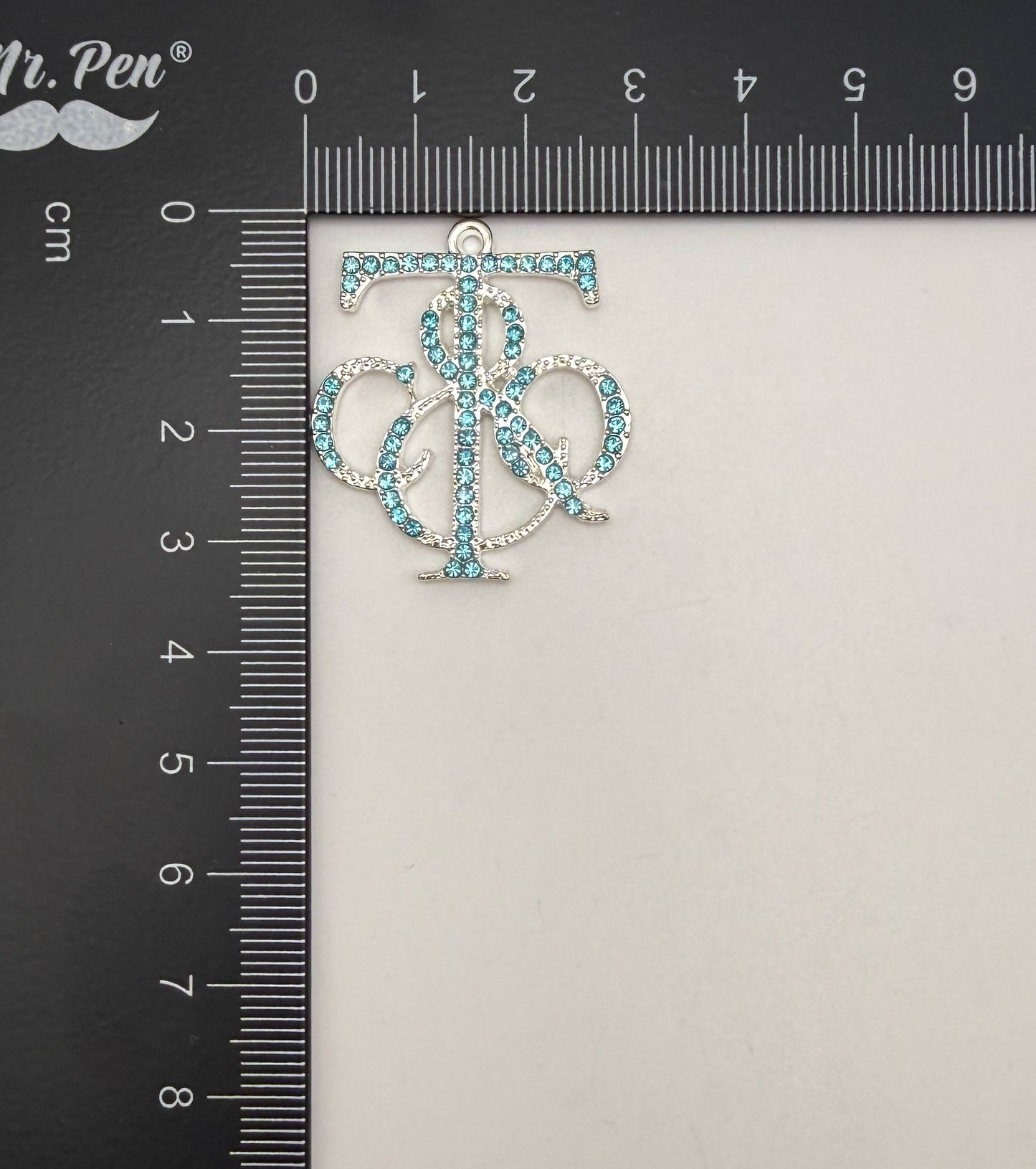 Silver Tiffany & Co. Blue Rhinestone covered DIY Pendant Charms