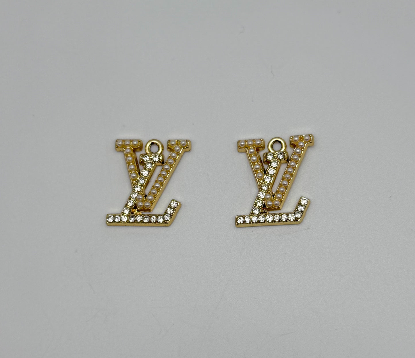 Gold & Silver LV Designer DIY Charm Pendants