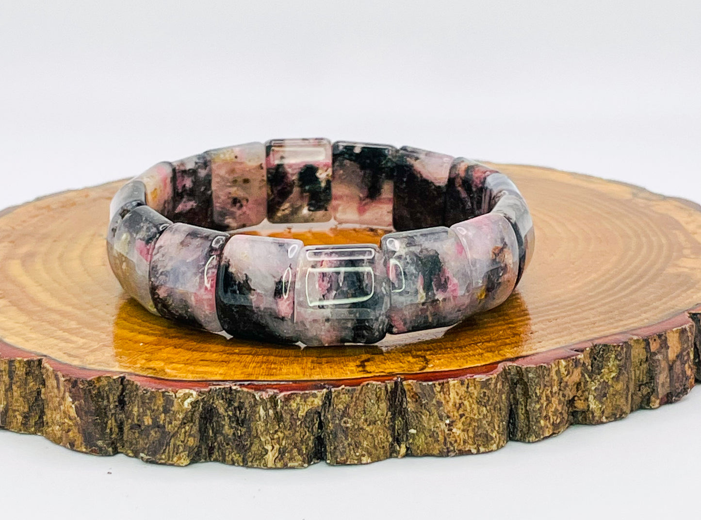 Natural Rhodonite Bangle Bracelet
