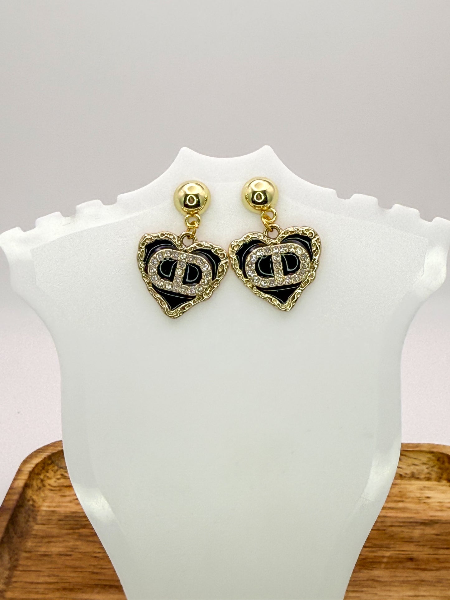 CD Dior Gold Stud Earrings
