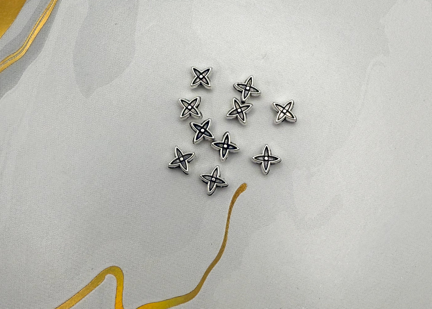 Silver LV Inspired DIY Metal Spacer Beads