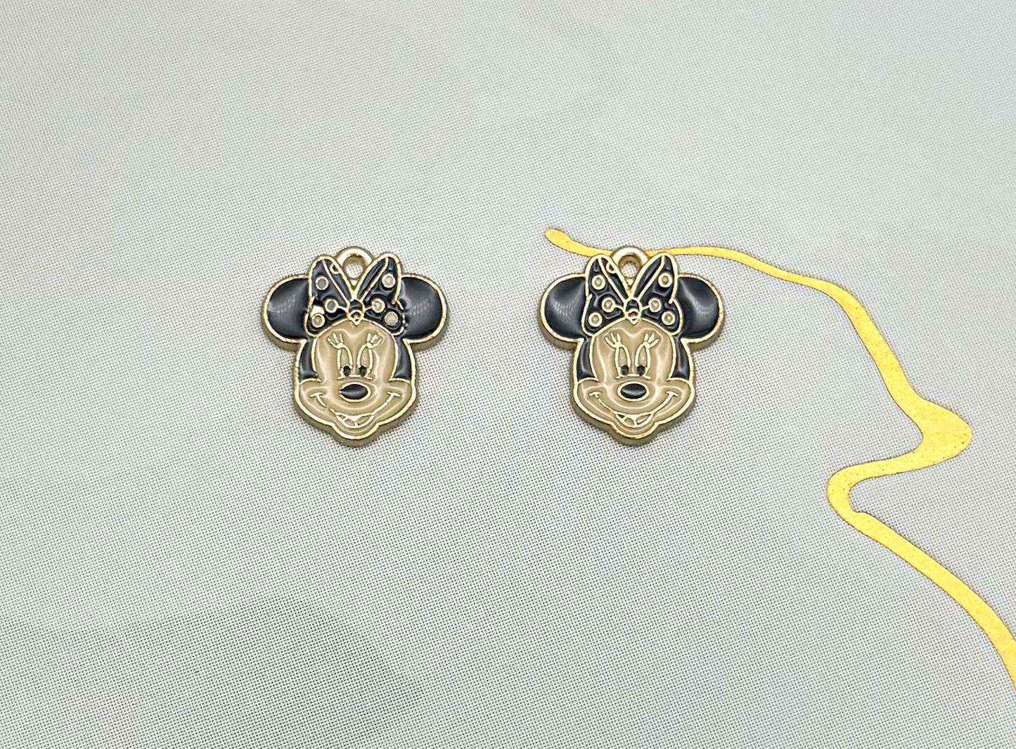 Gold Minnie Head DIY Metal Charms