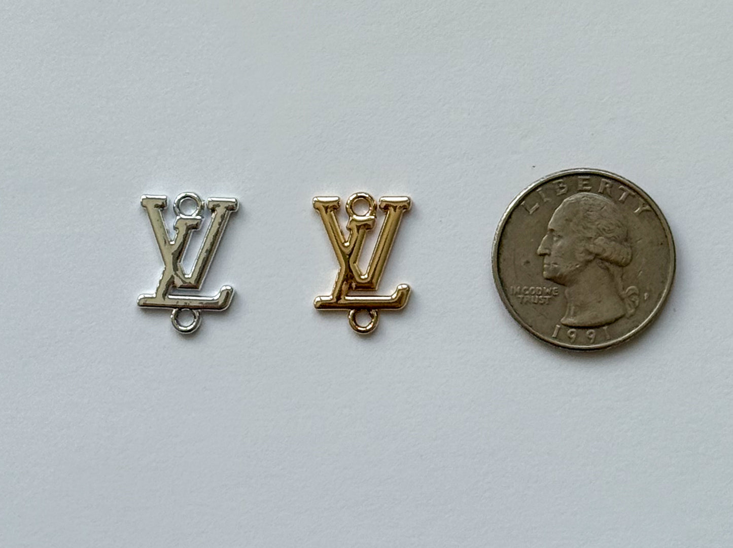 Gold & Silver LV Designer Connector DIY Charms
