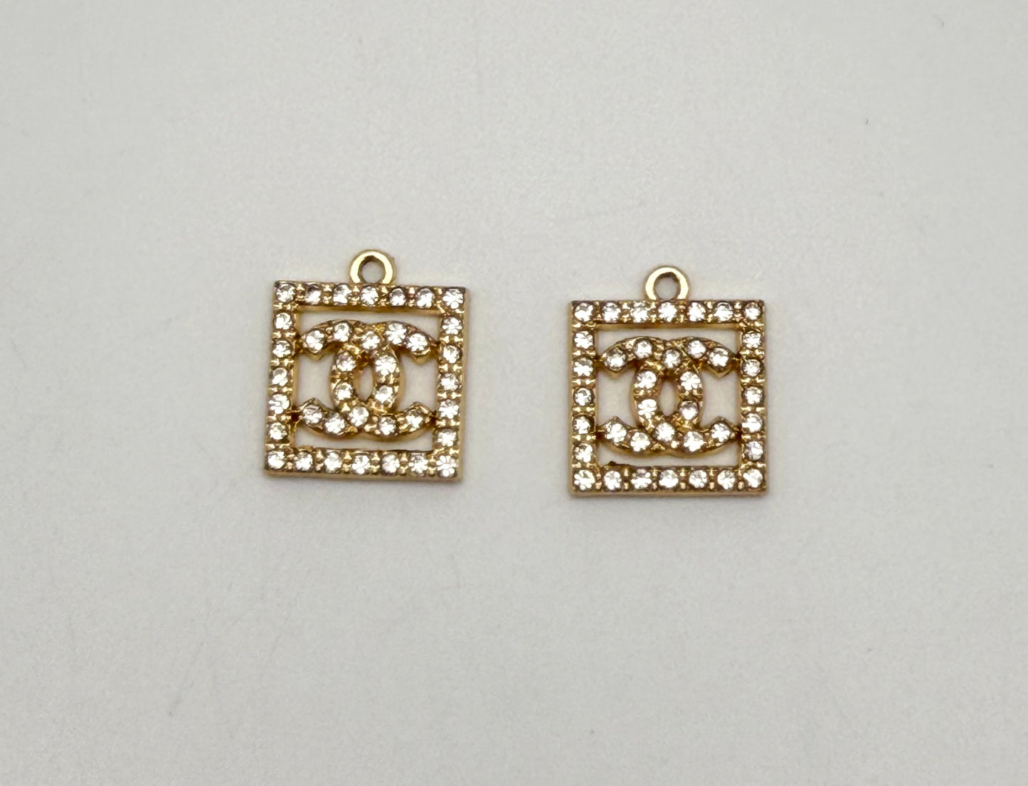 CC Designer Gold and Silver Square DIY Charms