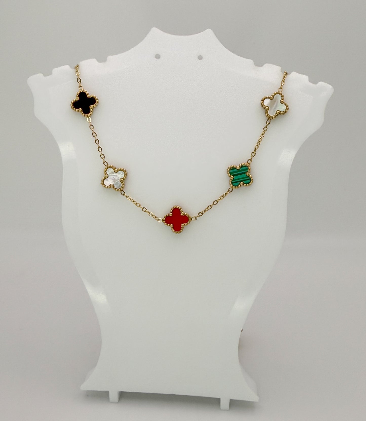 LV Multi Clover Gold Stainless Steel Adjustable Necklace