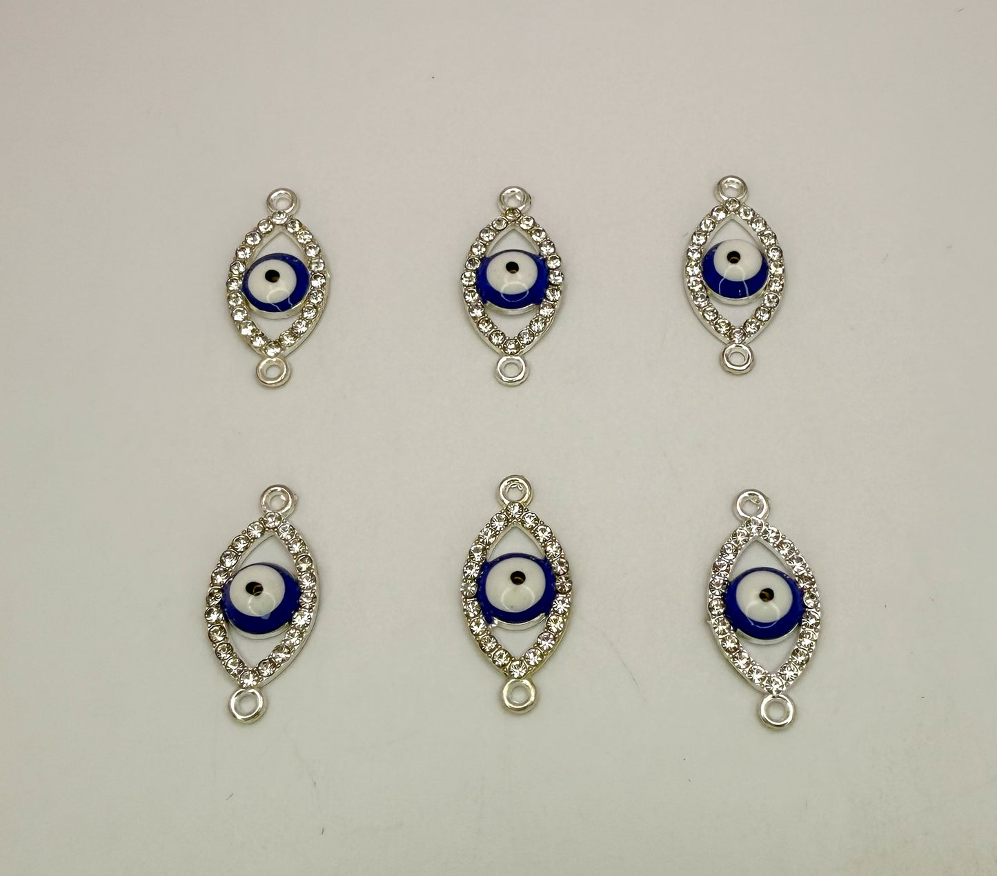 Silver Evil Eye Connector DIY Charms