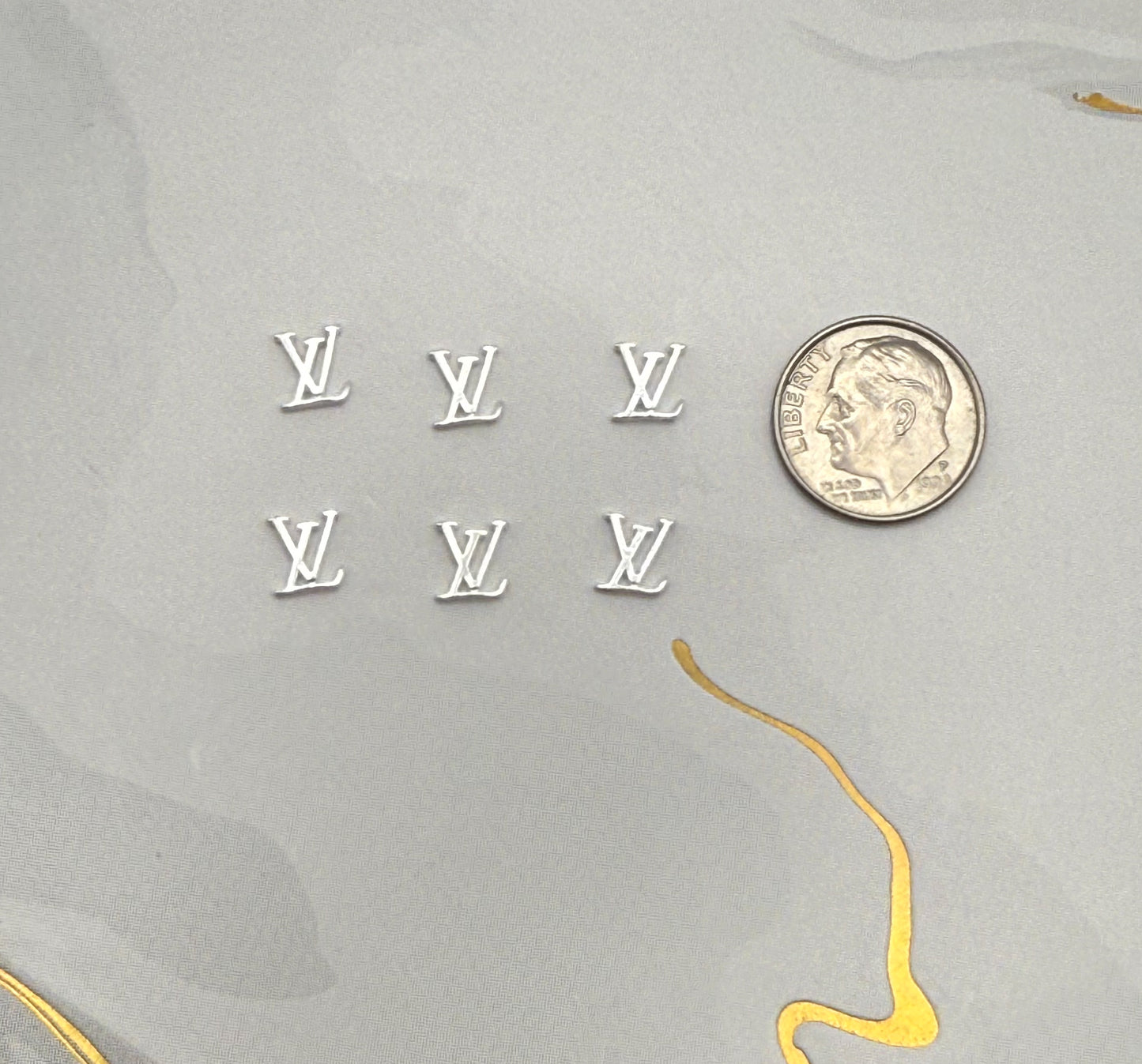 Gold Designer Mini Metal DIY Nail Charm