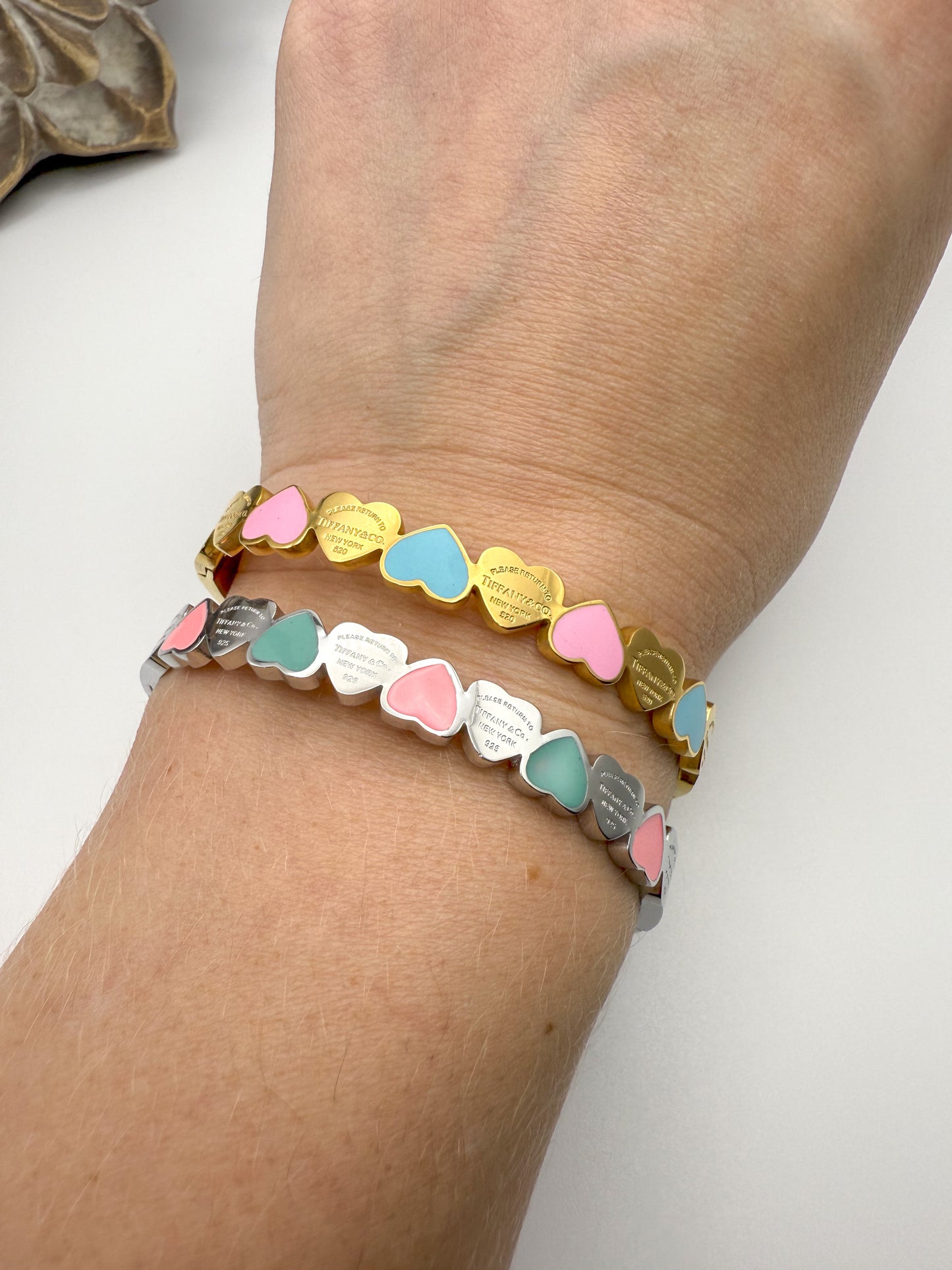 Tiff & Co. Stainless Steel Gold & Silver Bangles