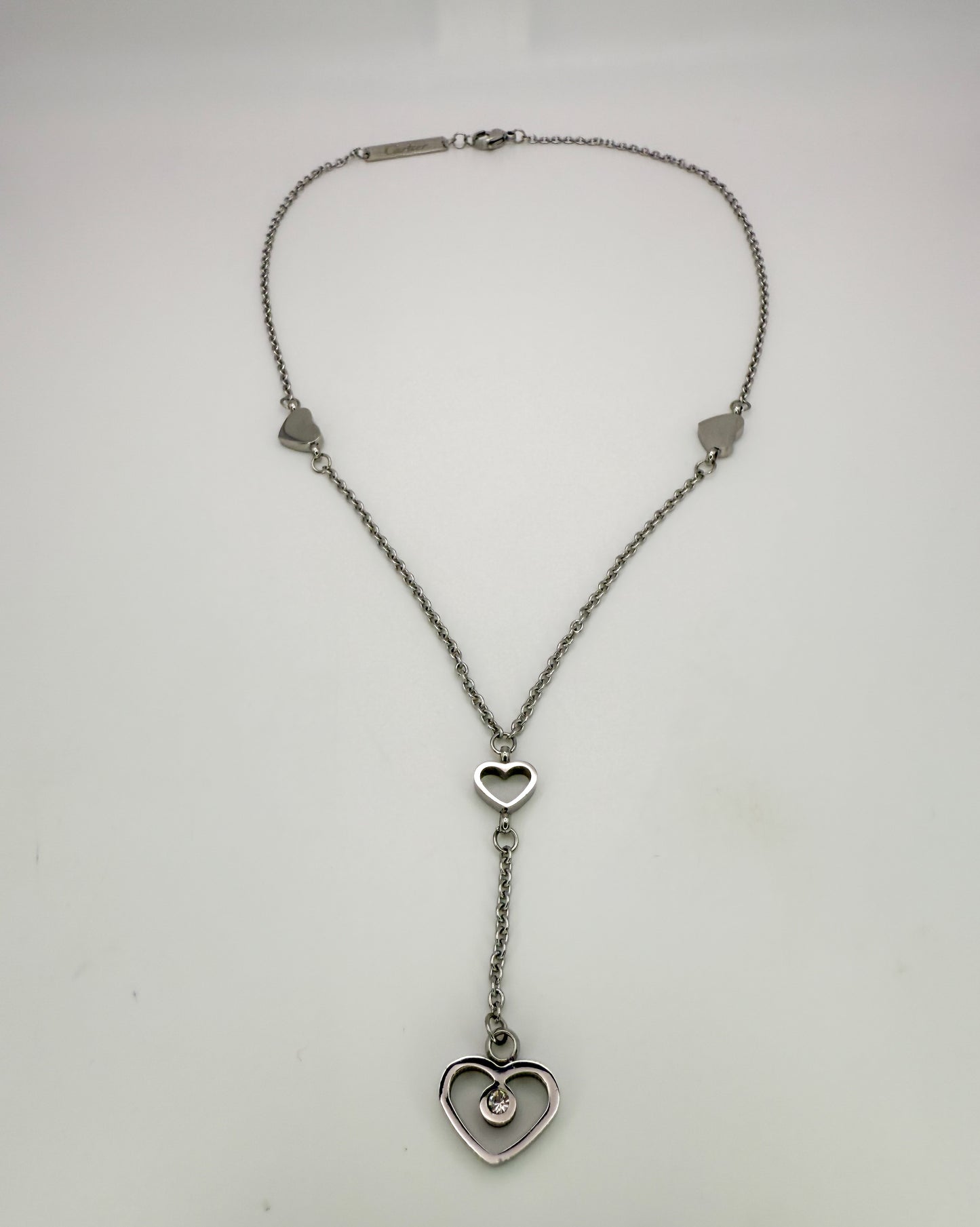 Silver Cartier Designer Heart Necklace