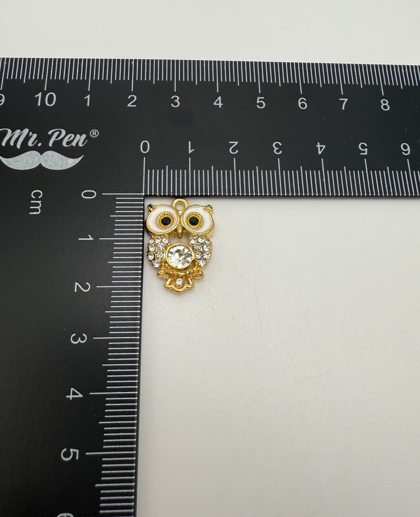 Sparkling Gold Owl DIY Metal Charm