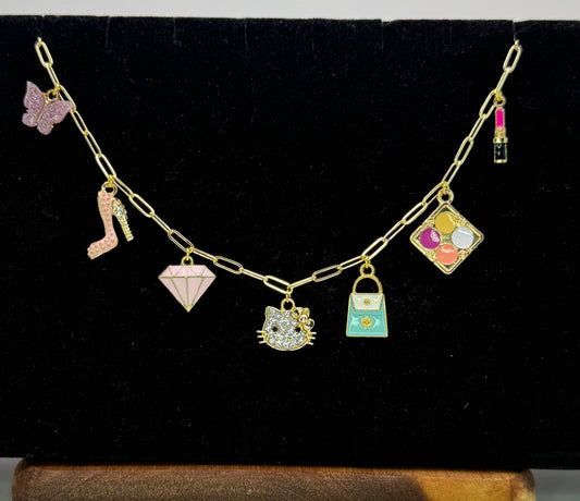 Miss Diva Gold Charm Necklace