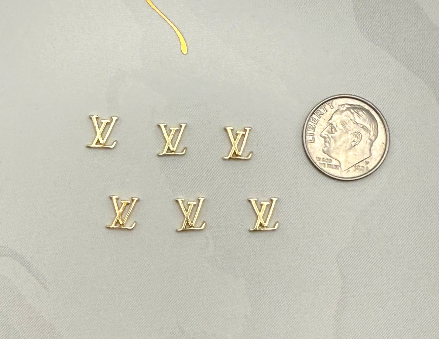 Gold Designer Mini Metal DIY Nail Charm