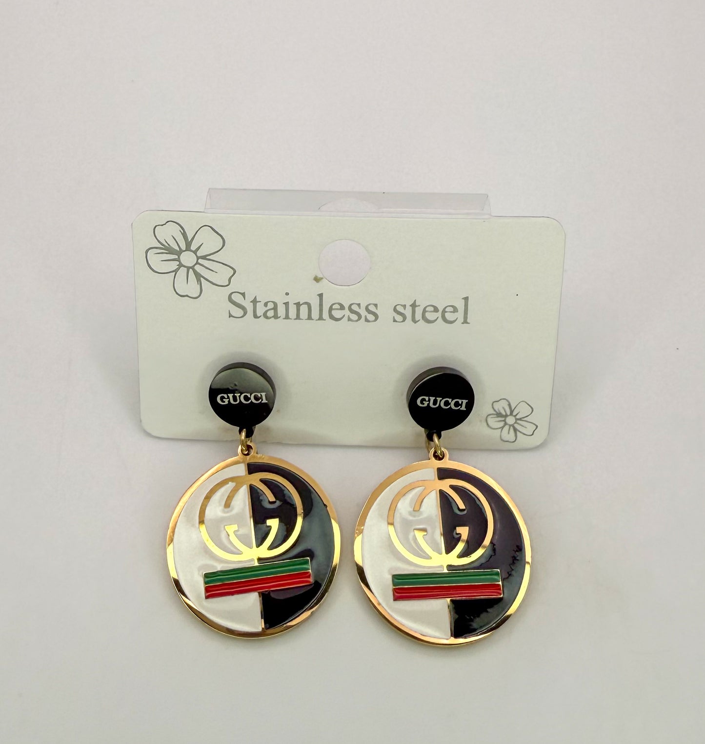 GG Designer Gold Stud Earrings