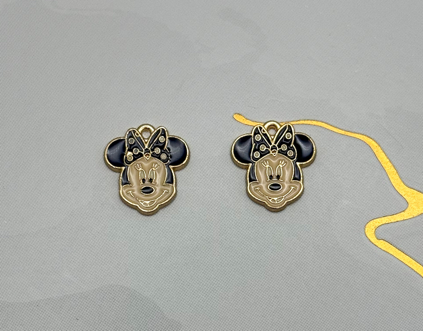 Gold Minnie Head DIY Metal Charms