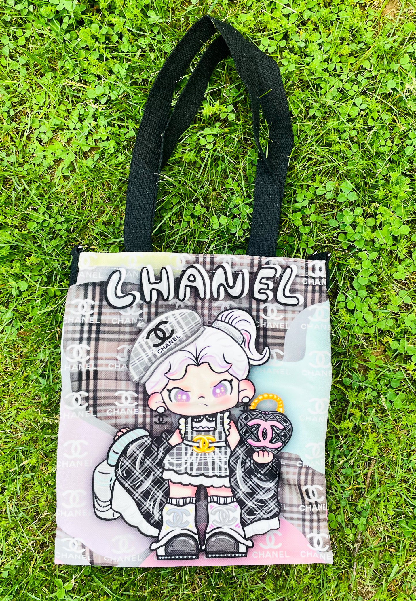 Pop Mart’s Dora Chanel Two Sided Tote Bag with Long Adjustable Strap for Crossbody Wear & Shoulder Strap