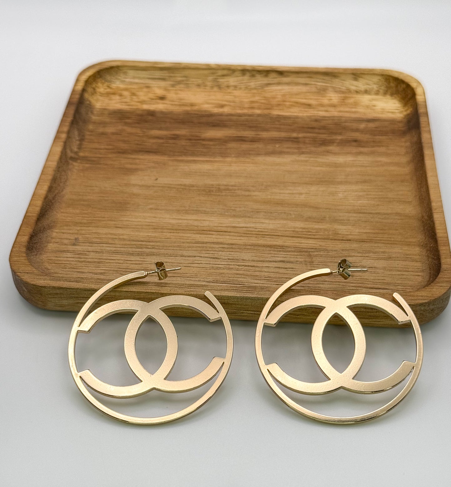 Gold CC Hoop Earrings