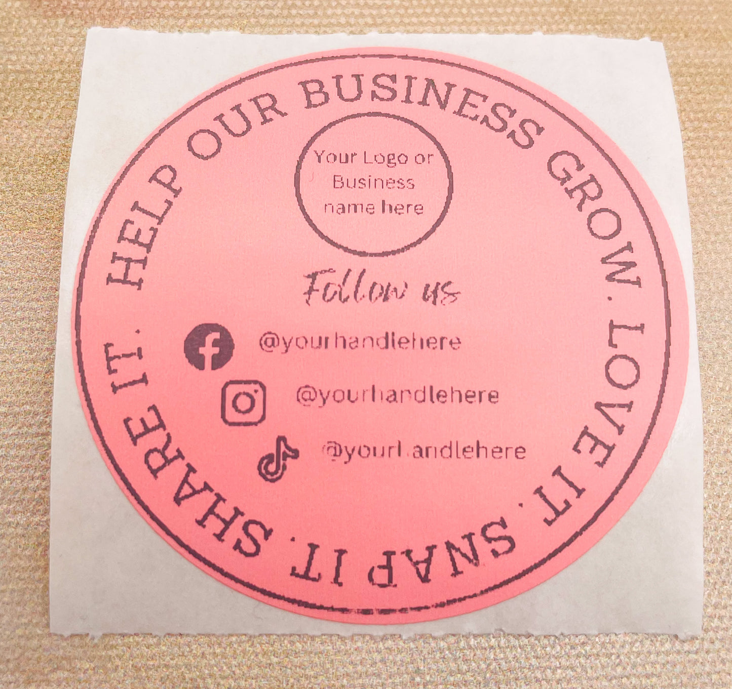 Social Links Packaging Stickers