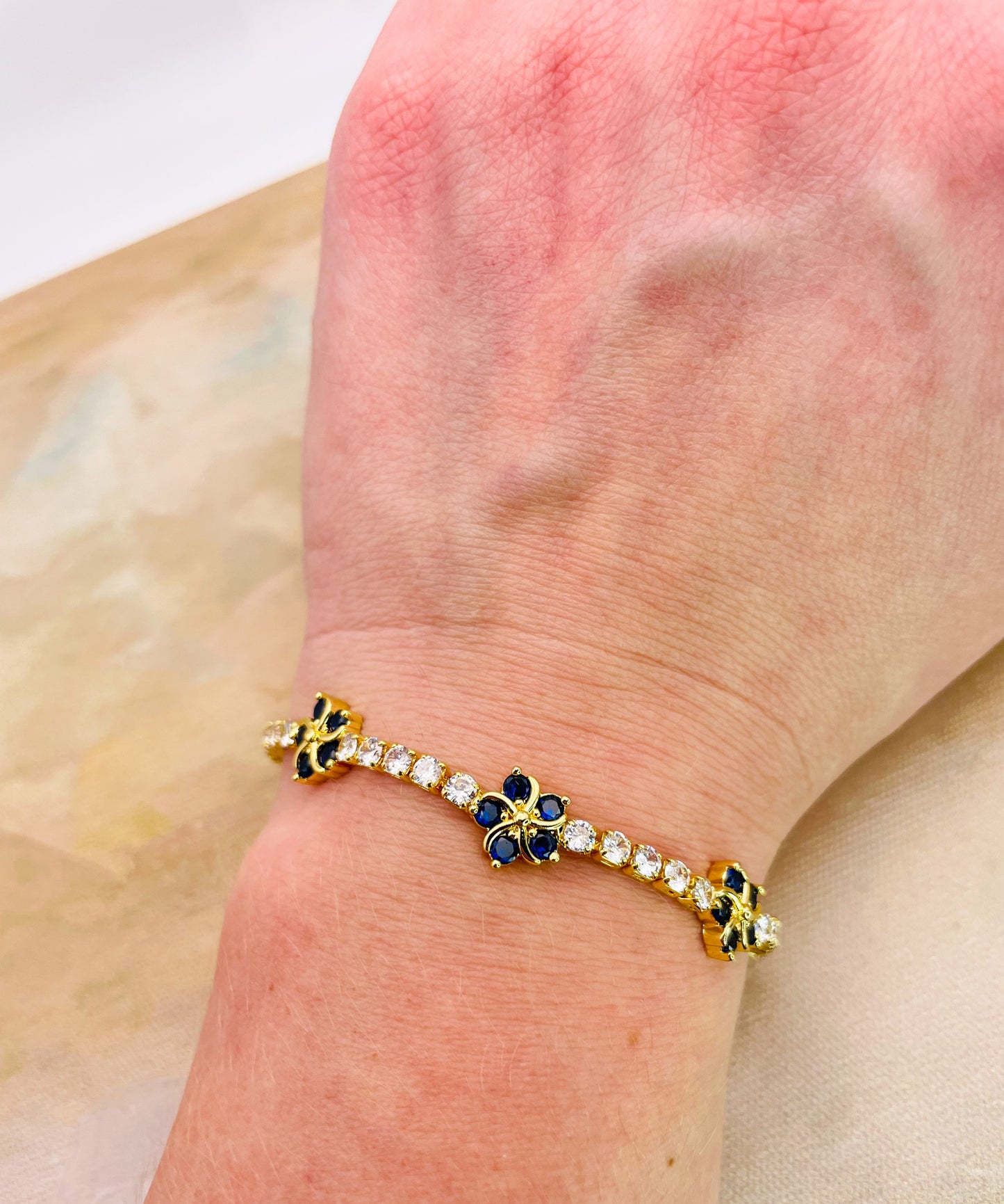 Swarovski Crystals Flower Blossom Gold Bracelet