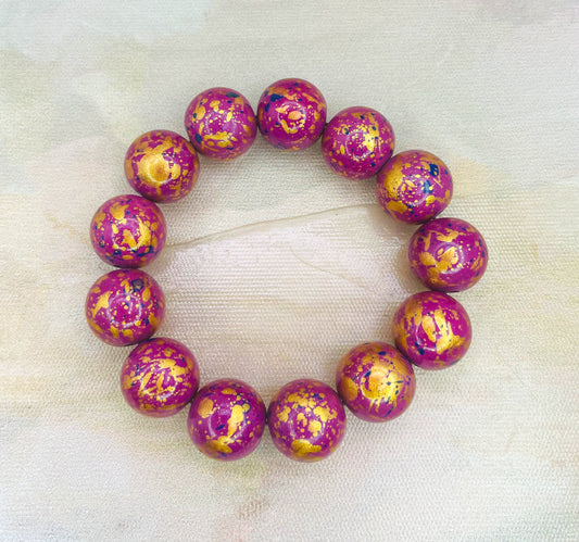 HandPainted Wooden Beaded Bracelet