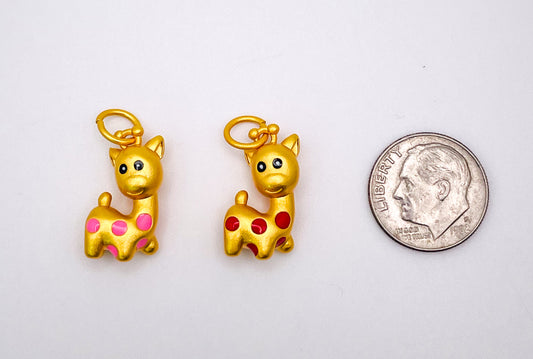 S999 Gold Giraffe Dangling Charm