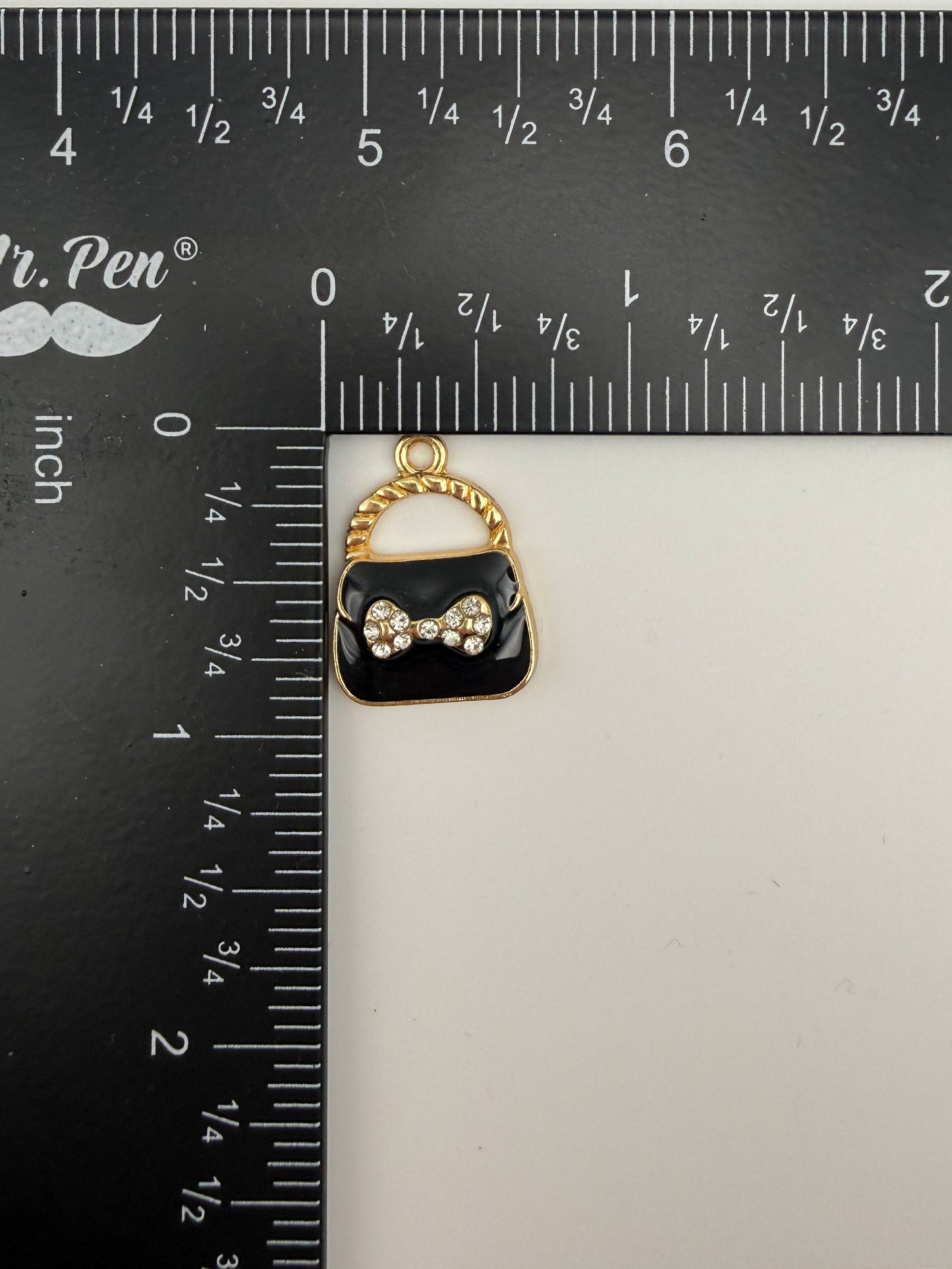 Gold & Enameled Bow Tie Inspired Purse DIY Metal Charm