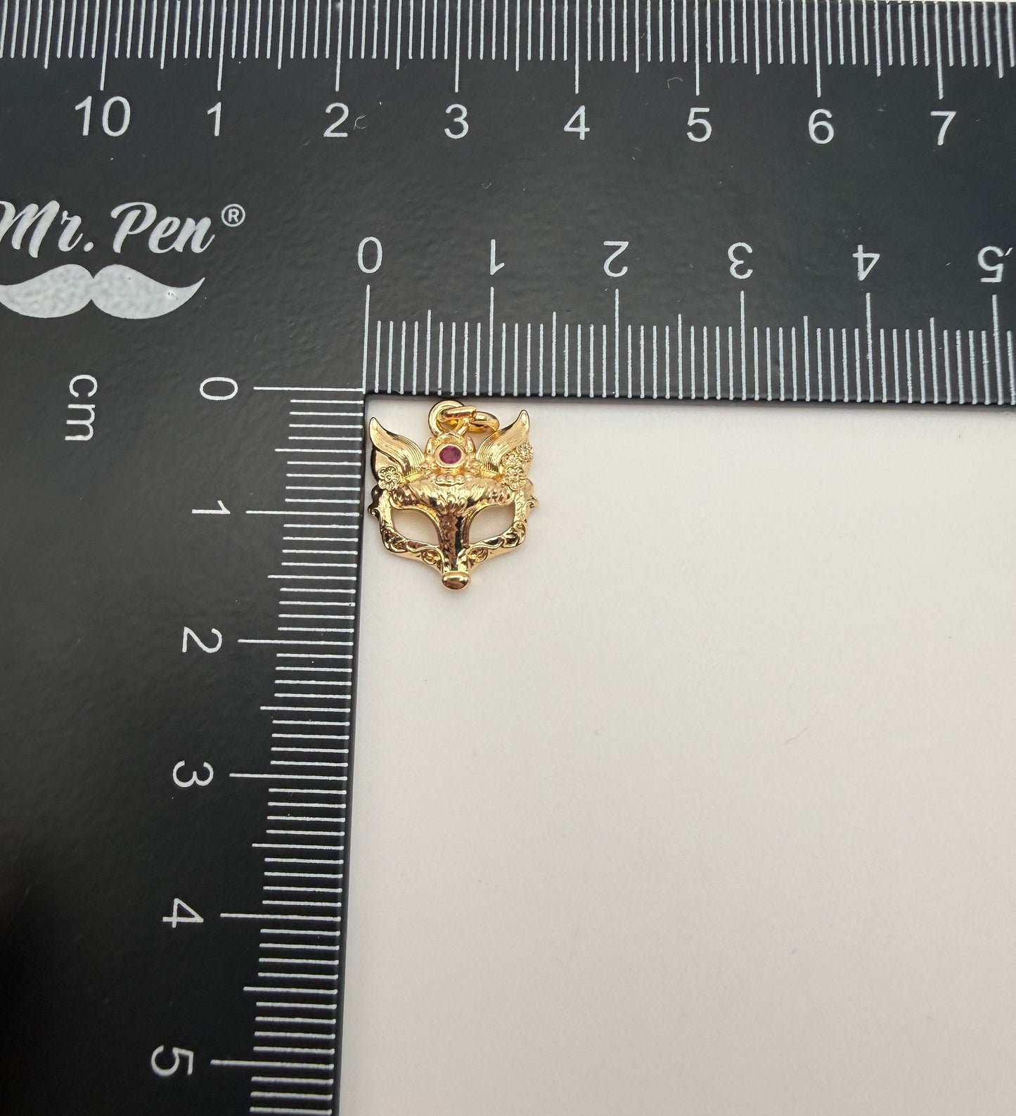 Gold & Silver Fox Mask Metal Charms