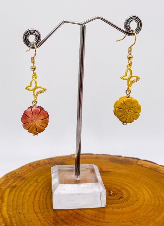 Vibrant Natural Alashan Flower Earrings