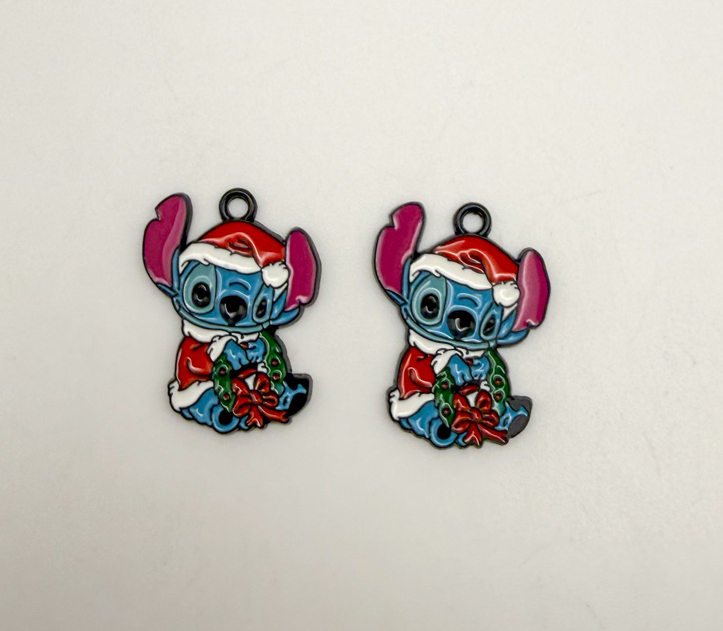 Christmas Stitch Blue Alien Metal Black Charms