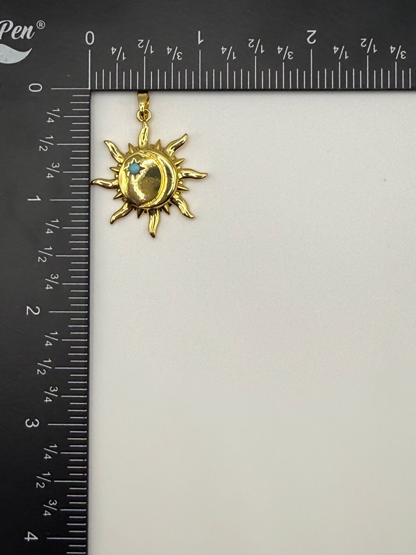 Stainles Steel Gold Moon & Sun Charm Pendant