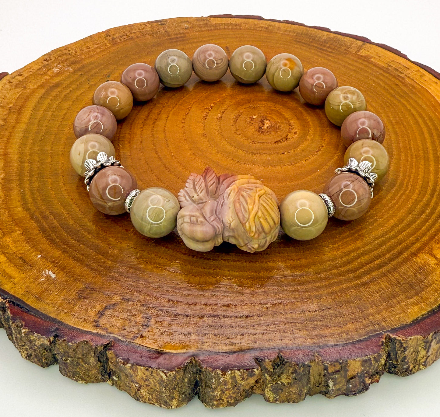 Natural Alashan Agate Sleeping Fairy Adjustable Stretch Bracelets- 3 Different Styles