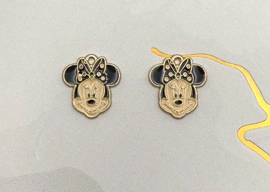 Gold Minnie Head DIY Metal Charms