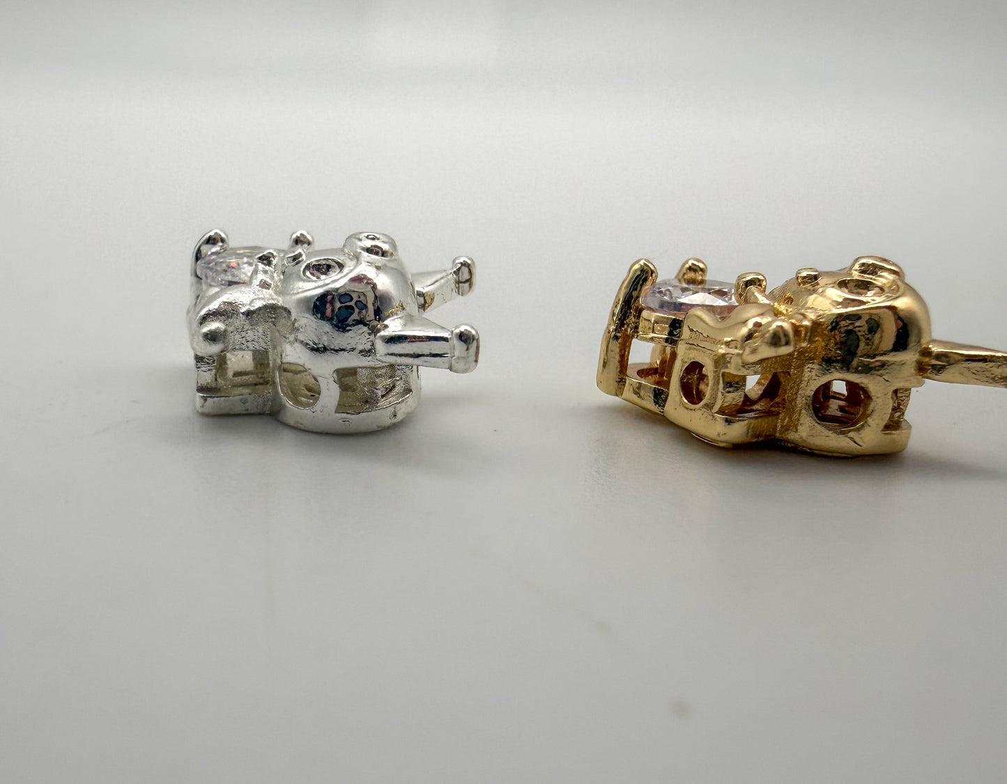 Sanrio’s Kuromi “KuKu” Gold and Silver Metal Spacer Charm Beads with Cubic Zirconia