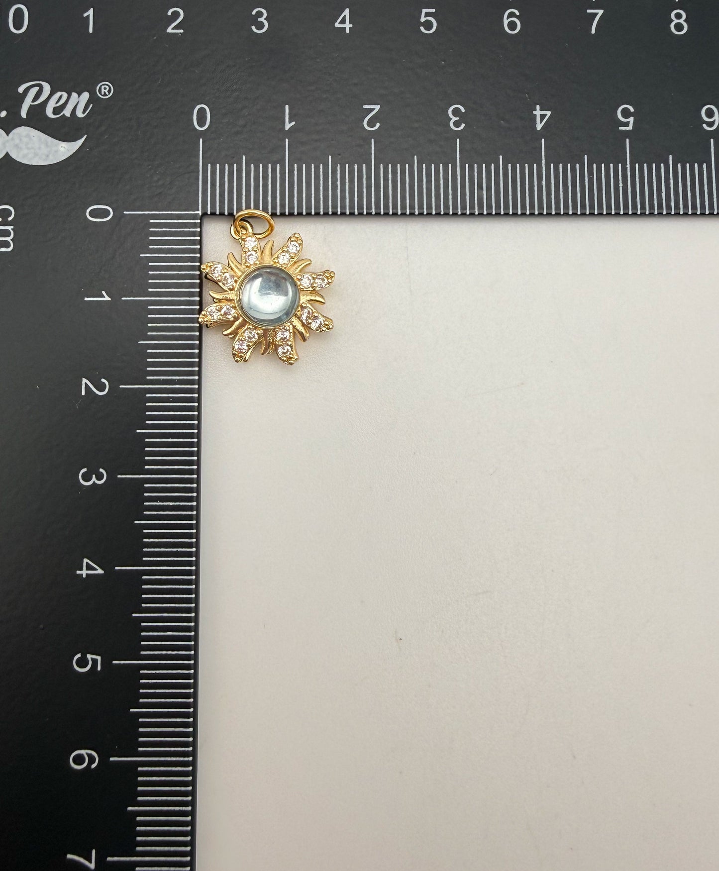 Silver & Gold Spinner Bright Sun Pendant Charm