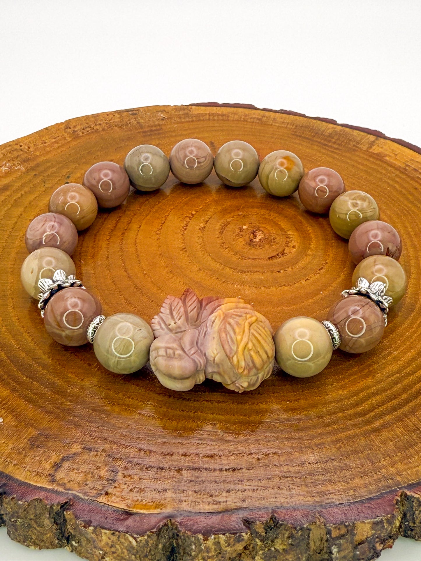 Natural Alashan Agate Sleeping Fairy Adjustable Stretch Bracelets- 3 Different Styles