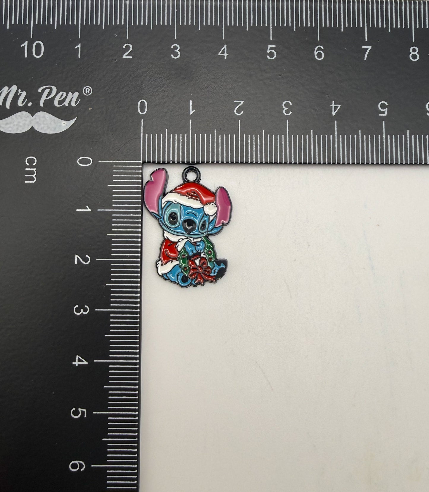 Christmas Stitch Blue Alien Metal Black Charms