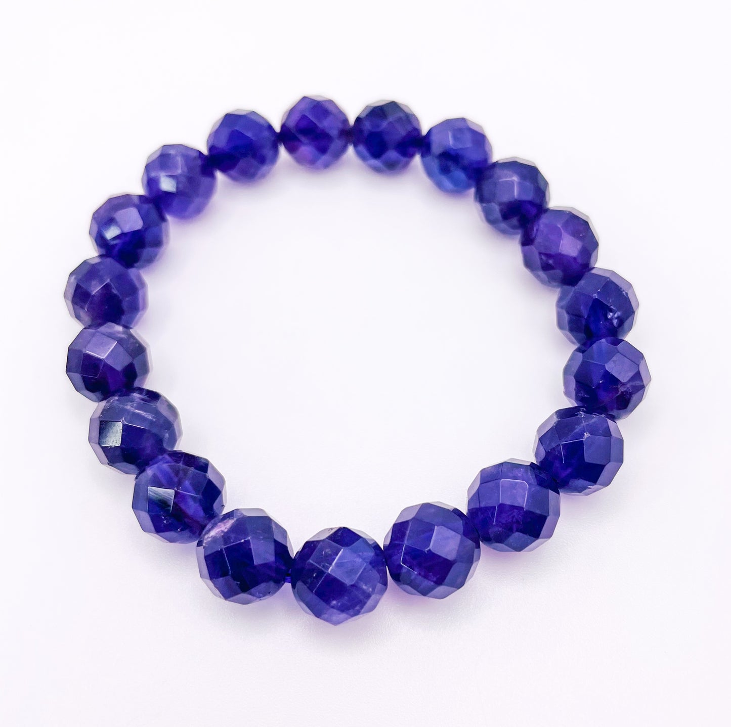 Faceted Natural Amethyst Crystal Bracelet