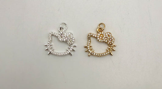HK Kitty Head Hollow Center Bling Charms