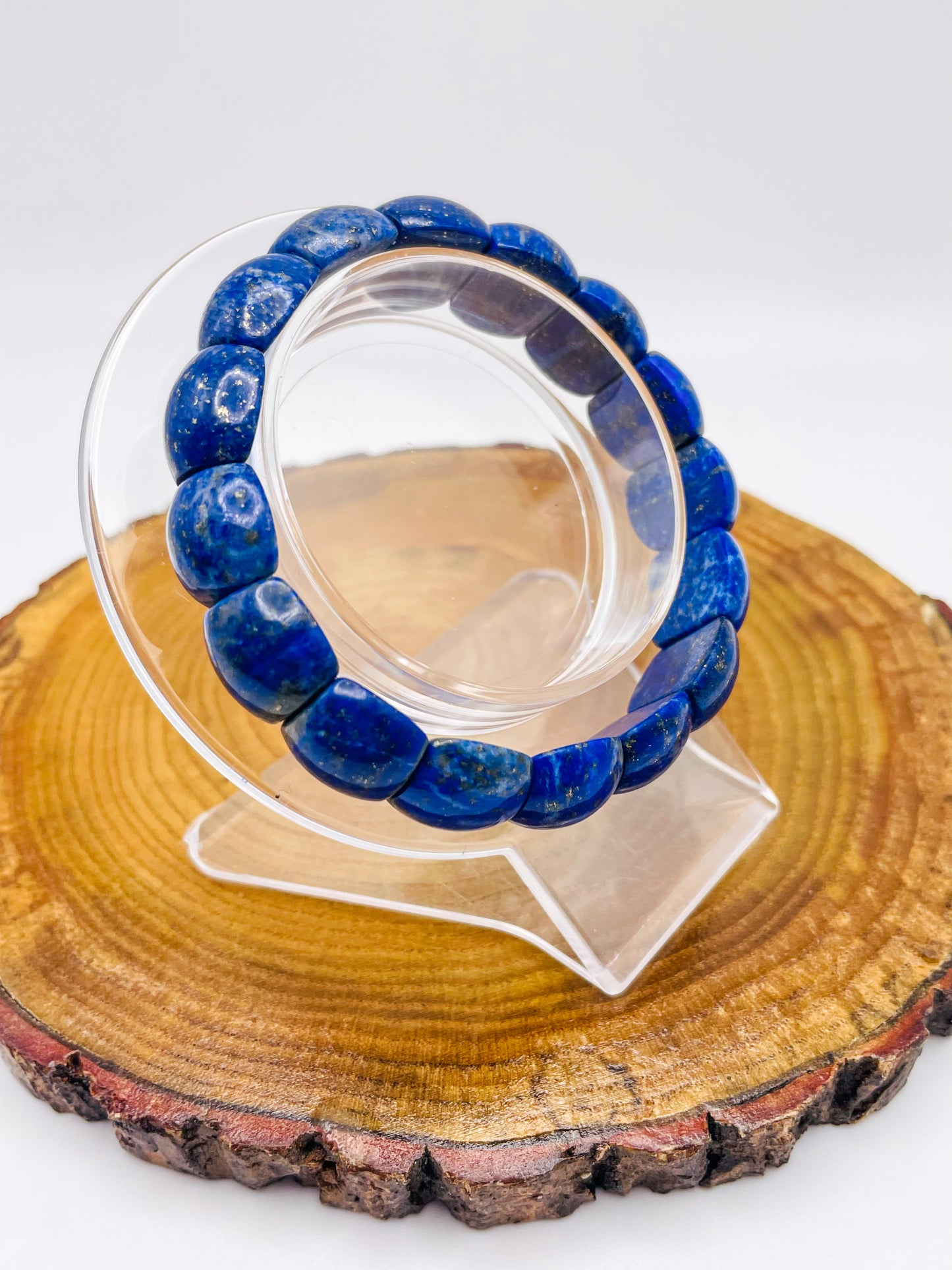 Natural Lapis Lazuli Crystal Bangle Bracelets