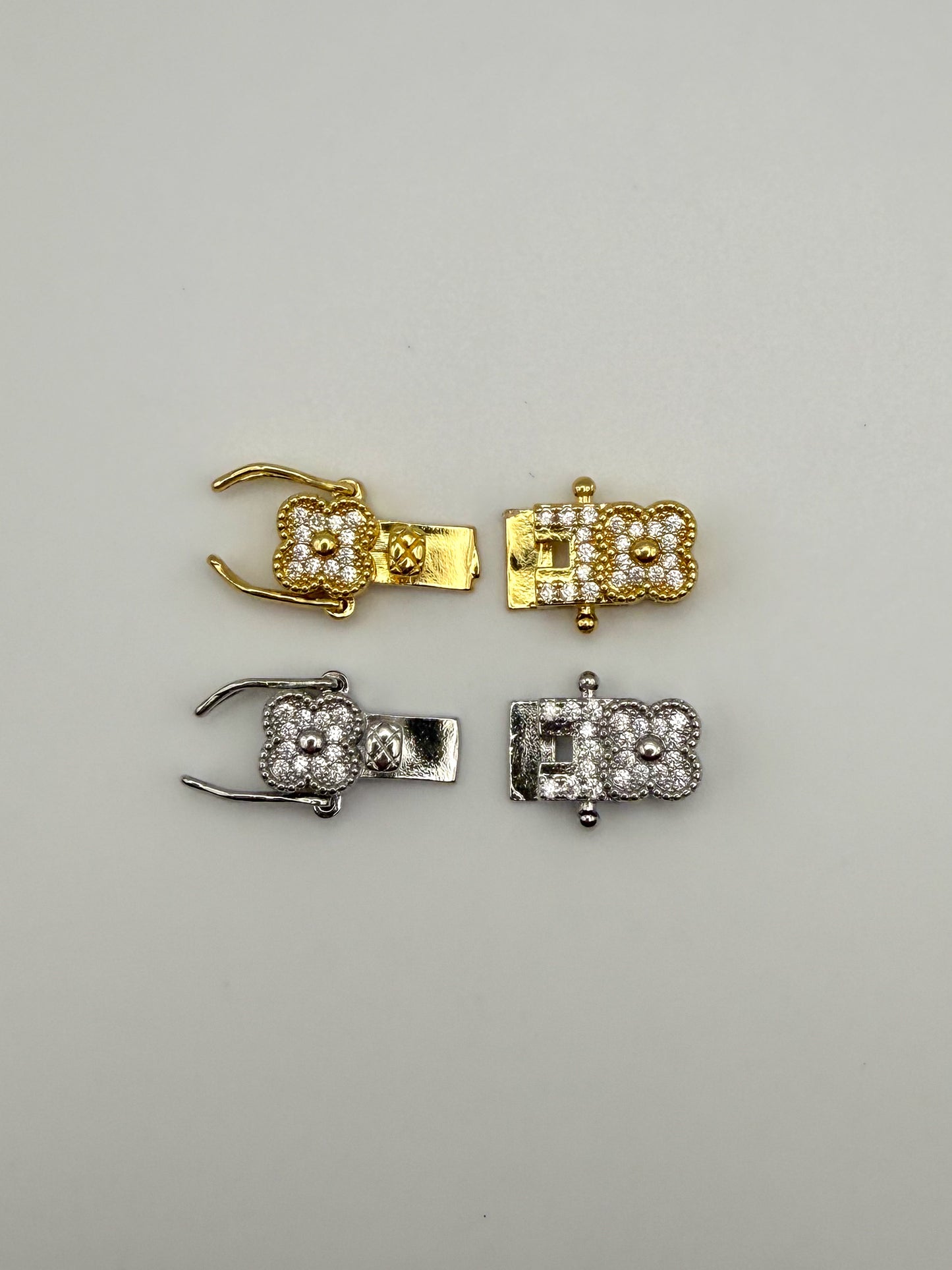 Gold & Silver Clover Closure Clasp for DIY Bracelet Jewelry Making