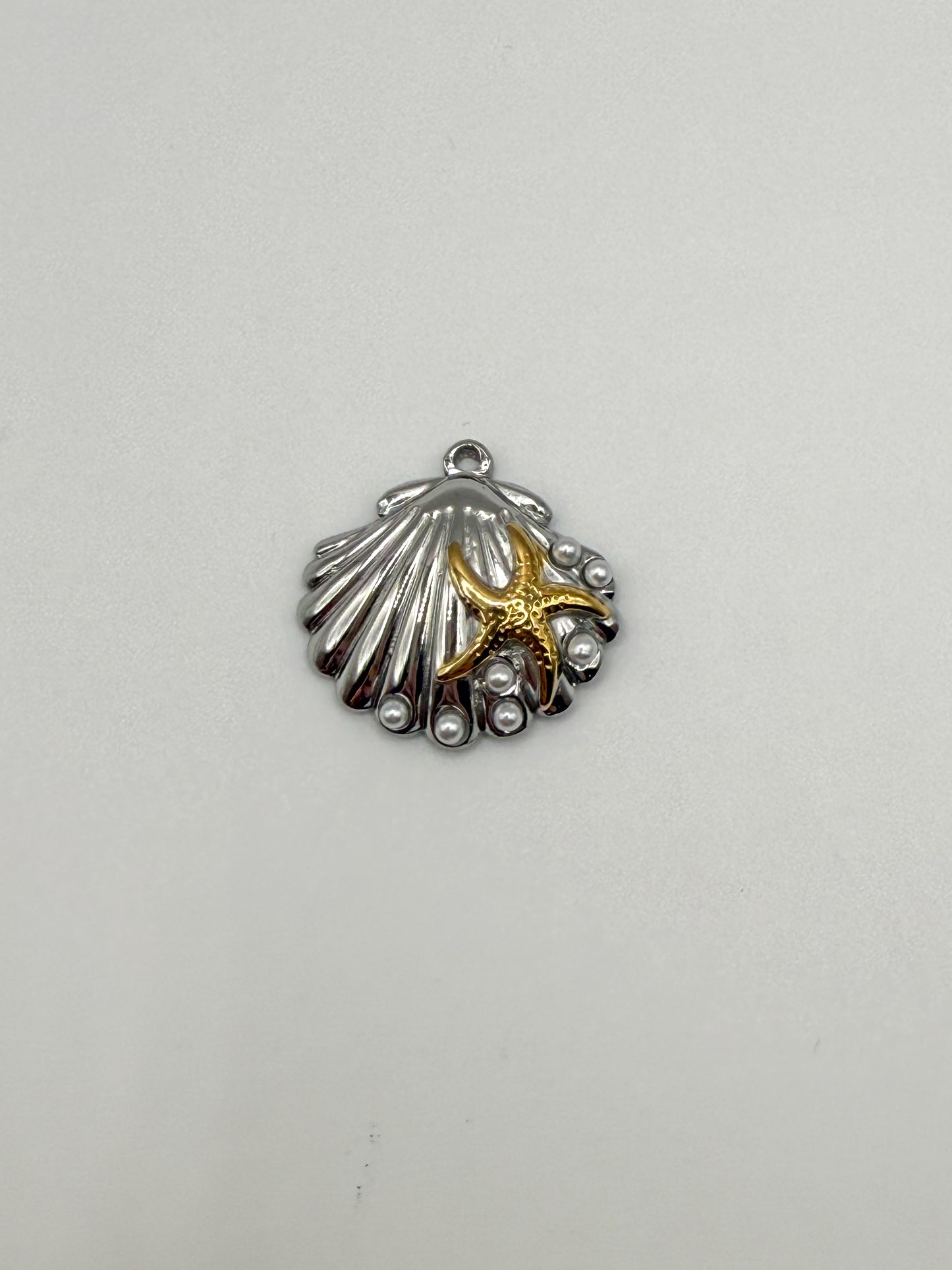 HQ Mixed Metal Ocean Shell Charm Pendant