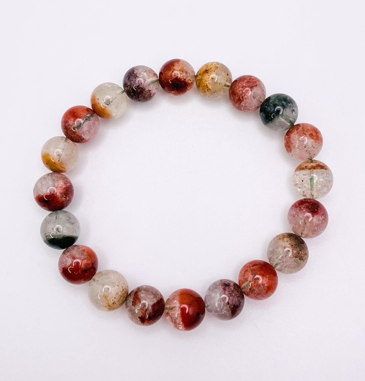 Natural Phantom Garden Quartz Crystal Bracelet