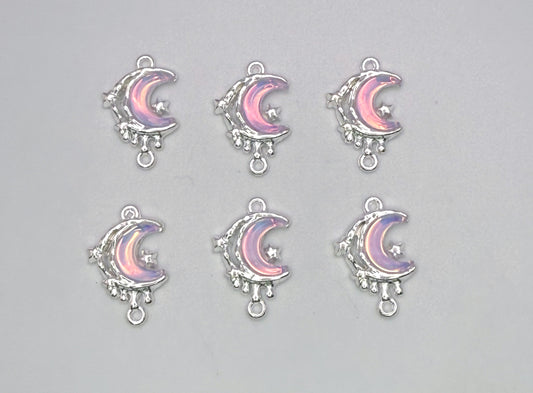 Silver Iridescent Double Link DIY Charm Connectors