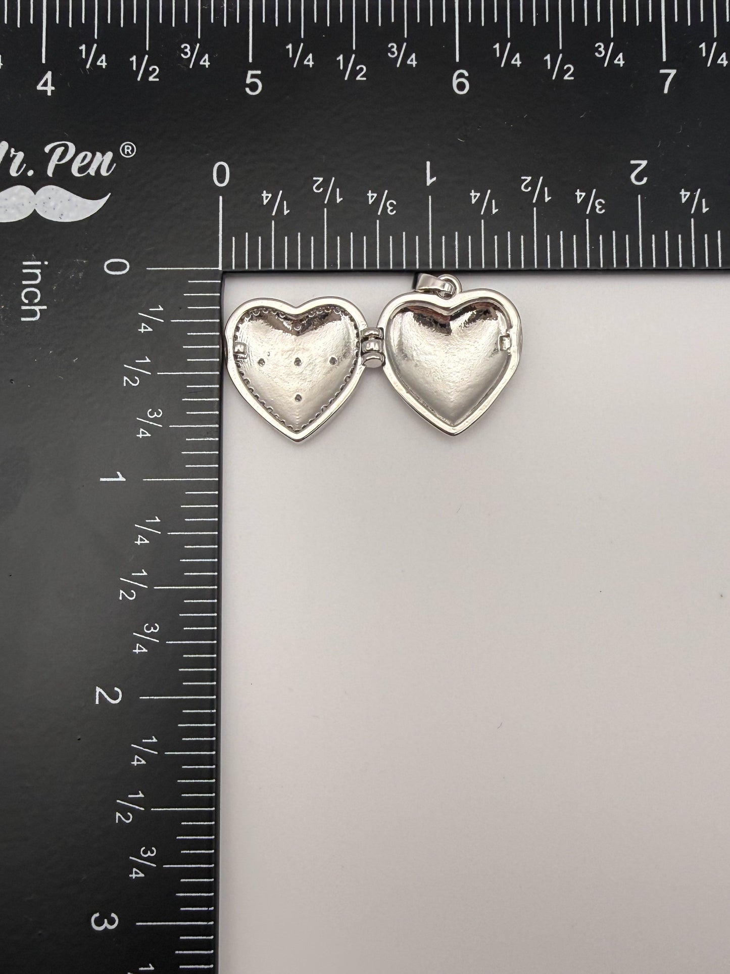 Silver Heart Enameled Emblem Locket Charm Pendant
